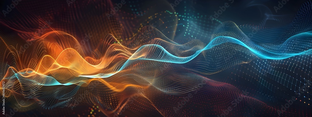 Poster colorful waveform frequencies and dynamic energy response