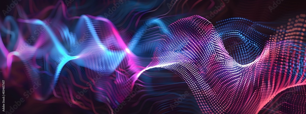 Poster vibrant frequency response mesmerizing abstract of oscillating waveforms