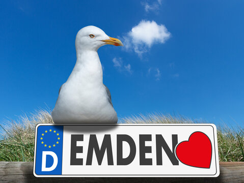 Liebe Hafenstadt Emden, Autonummernschild mit Herz