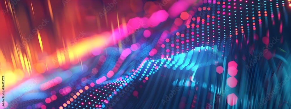 Aufkleber dynamic frequency filter vibrant abstract digital showcasing filtered frequencies