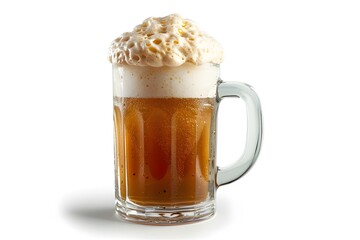 Frothy Mug of Refreshing Root Beer Isolated on White Background