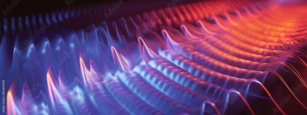 Poster captivating high pass filter vibrant neon frequencies pulsing and shimmering