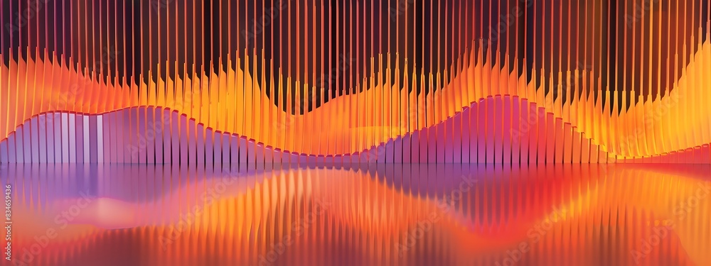 Poster high pass filter vibrant digital waves filtering low frequencies allowing high frequencies