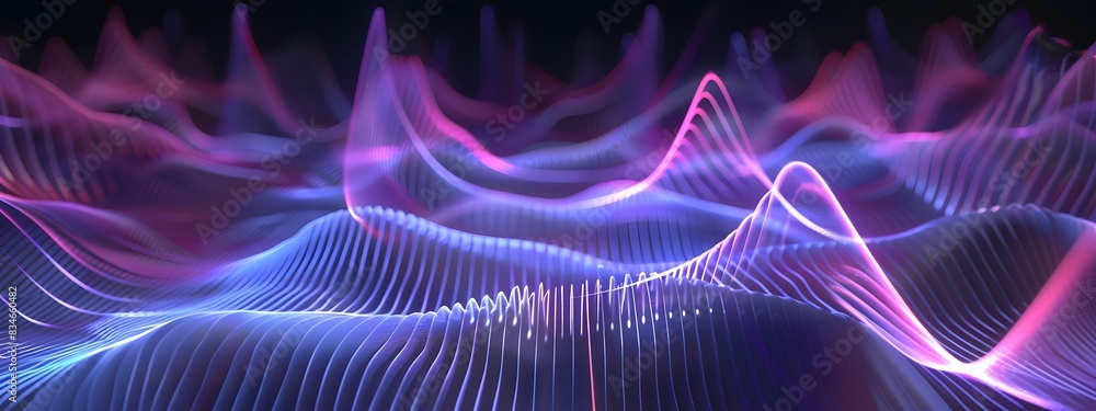 Poster abstract digital frequency lock visualization locking onto a specific frequency