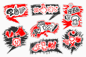 Swear word speech bubble set curse rude. Speech bubble with swear words symbols 