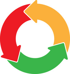 Infographic element in the form of three arrows in a circle