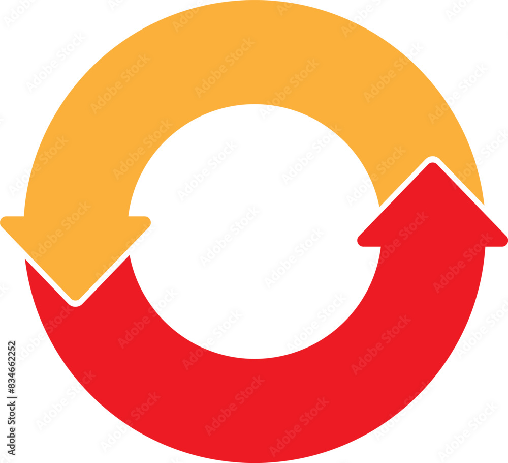 Poster infographic element in the form of two arrows in a circle