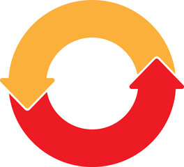 Infographic element in the form of two arrows in a circle
