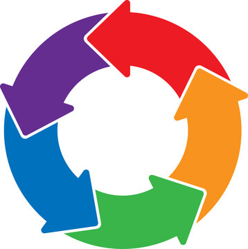 Infographic element in the form of five arrows in a circle