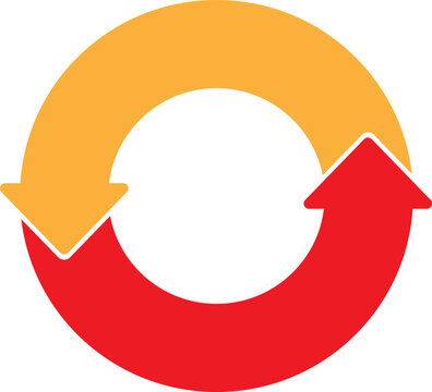 Infographic element in the form of two arrows in a circle
