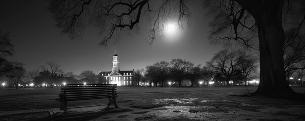 Black and white photograph of Independence Hall, emphasizing its timeless beauty and historical importance