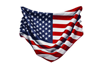 Fototapeta premium A large American flag is draped over a white background