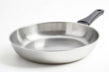 Stainless Steel Frying Pan with Black Handle