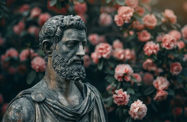 Fototapeta premium ancient roman statue in garden