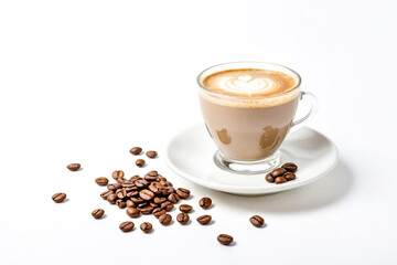 Obraz premium Latte Art with Coffee Beans