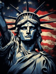 Obraz premium Statue of Liberty on Black Background