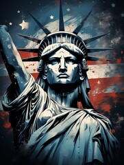 Obraz premium Statue of Liberty Patriotic Shirt