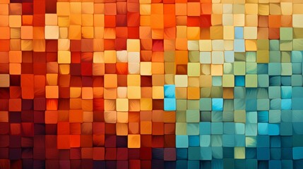 Fototapeta premium Explore a mesmerizing abstract mosaic pattern with diverse colors and textured digital art in this vibrant highquality image.