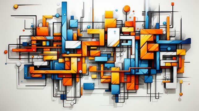 Fototapeta Unique graffiti design with a flat texture, urban expression, eclectic style, and high resolution detailed illustration.