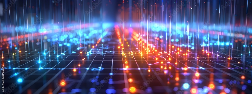 Poster dynamic frequency distribution grid of interconnected digital data channels