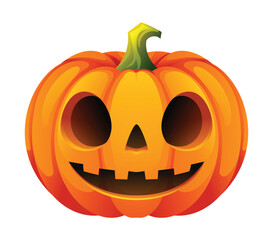 Halloween pumpkin with smile face. Jack o lantern. Vector cartoon character illustration