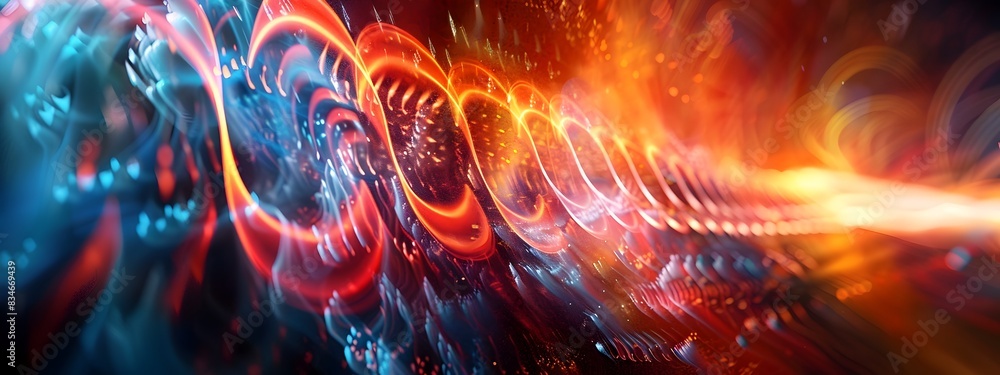 Aufkleber integrating frequencies into a vibrant digital tapestry of energy and motion