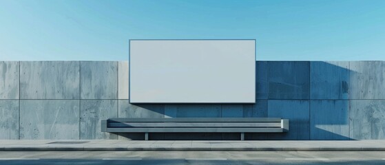 Create a blank mockup of a minimalist signboard for advertising a vehicle inspection center.