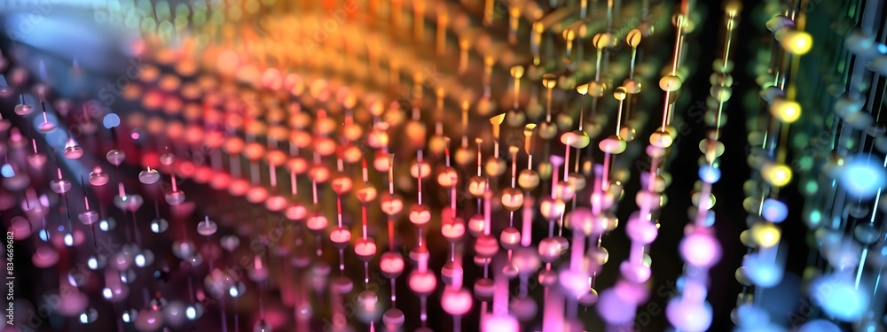 Poster vibrant frequency multiplexing colorful 3d render of signals and data transmission