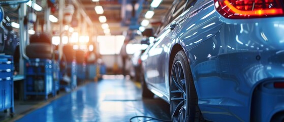 Design a professional banner stand graphic for use at automotive trade shows promoting inspection services.