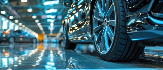 Fototapeta premium Design a professional banner stand graphic for use at automotive trade shows promoting inspection services.