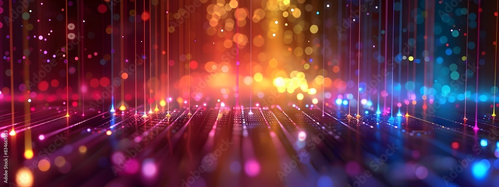 Poster frequency hopping spread spectrum futuristic 3d rendered visualization of spreading spectrum by