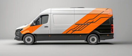 Develop a minimalist car wrap design for a mobile vehicle inspection van.