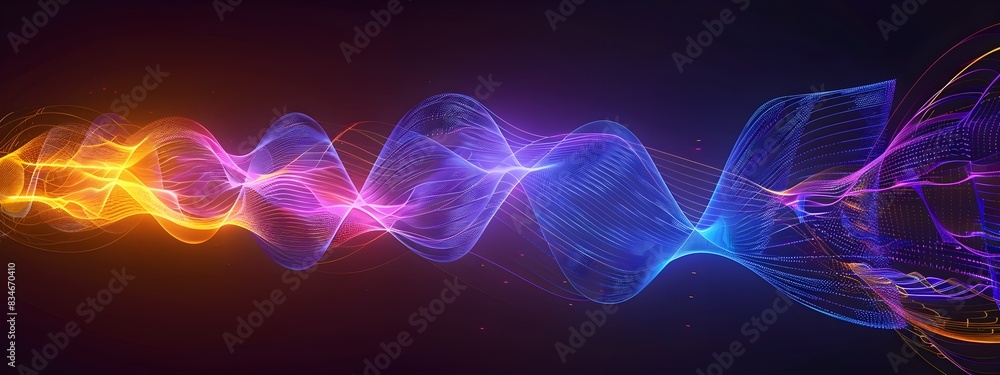 Poster frequency heterodyning frequencies to create new frequencies