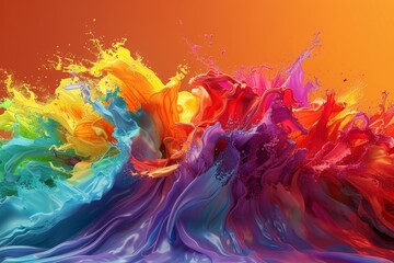Obraz premium Captivating 3D illustration depicting Fauvist color explosions, with vivid, contrasting tones swirling and colliding in a mesmerizing display of artistic expression, framed in a dynamic 3:2 aspect