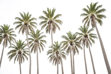 Palm Trees Against a White Sky