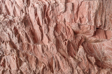 Natural stone texture of red iron oxide rocks