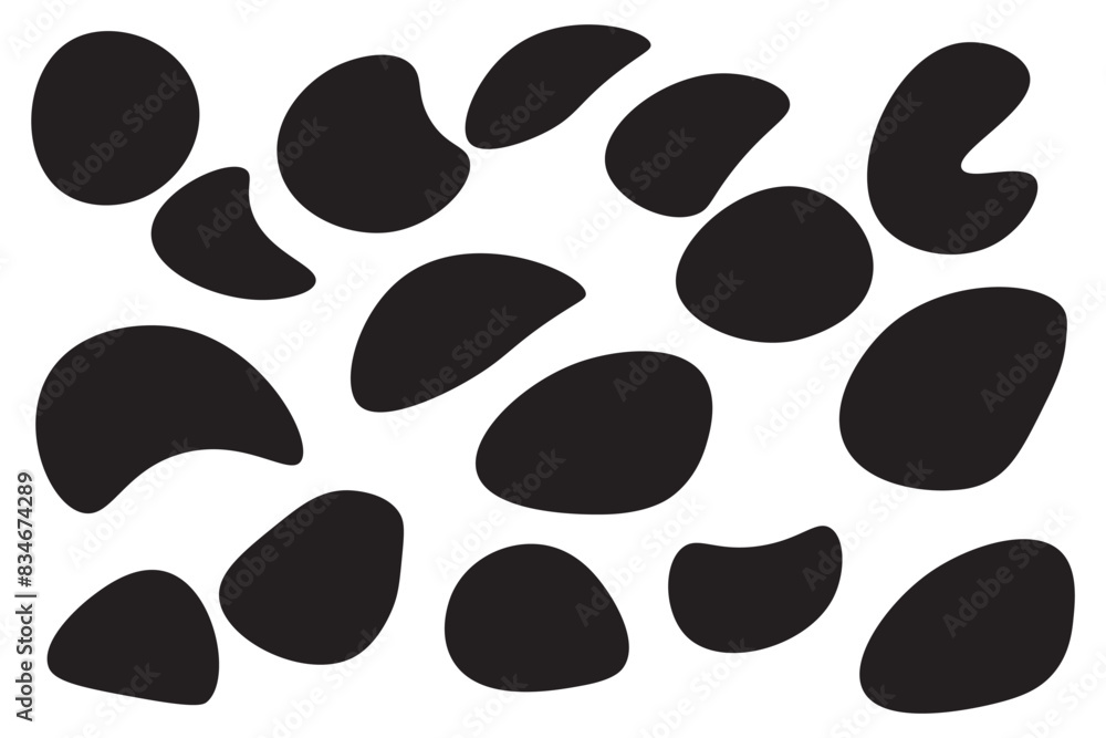 Poster blob shape organic, vector illustration set. collection from abstract forms for design and paint. li