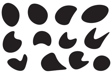 Fototapeta premium Amoeba, irregular blob shape vector illustration set