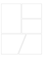 Comic or Manga background, pop art backdrops in frames and panel for mangaka or comic artists