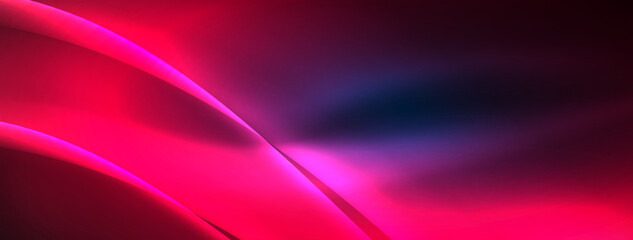 Neon light glowing waves and lines background set for wallpaper, business card, cover, poster, banner, brochure, header, website