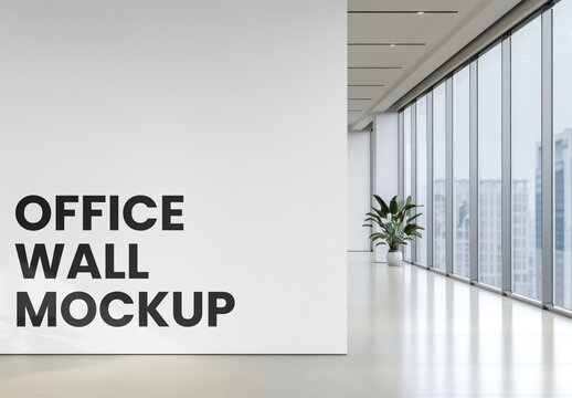 Office Wall Mockup With Generative AI