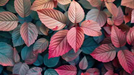 Fototapeta premium Background of natural color beautiful leaves