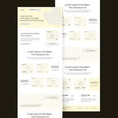 One-page website design template for business. Landing page wireframe. Flat modern responsive design. Ux ui website Design