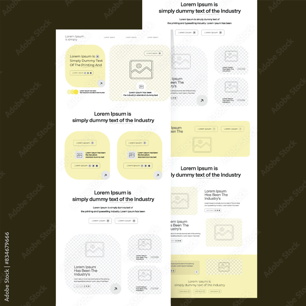 Wall mural one-page website design template for business. landing page wireframe. flat modern responsive design