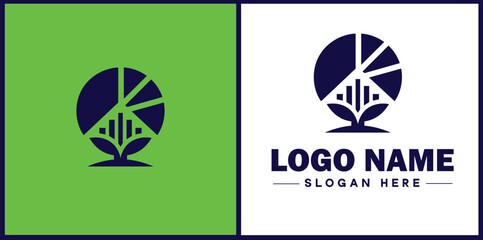 pie chart icon Circle graph Sector chart Pie graph flat logo sign symbol editable vector