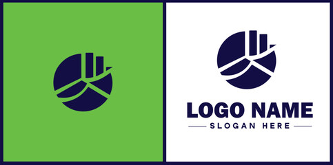 pie chart icon Circle graph Sector chart Pie graph flat logo sign symbol editable vector