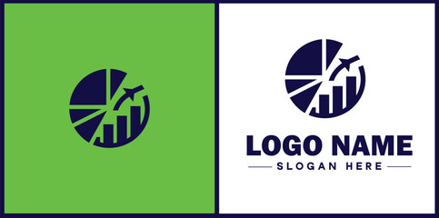 pie chart icon Circle graph Sector chart Pie graph flat logo sign symbol editable vector