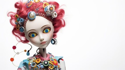 Fototapeta premium A doll with avantgarde features and stateoftheart accessories