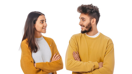 Obraz premium Happy couple vs. Argumentative