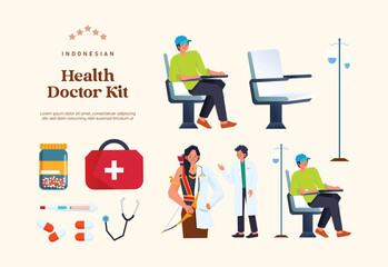 Isolated Health doctor kit flat design illustration